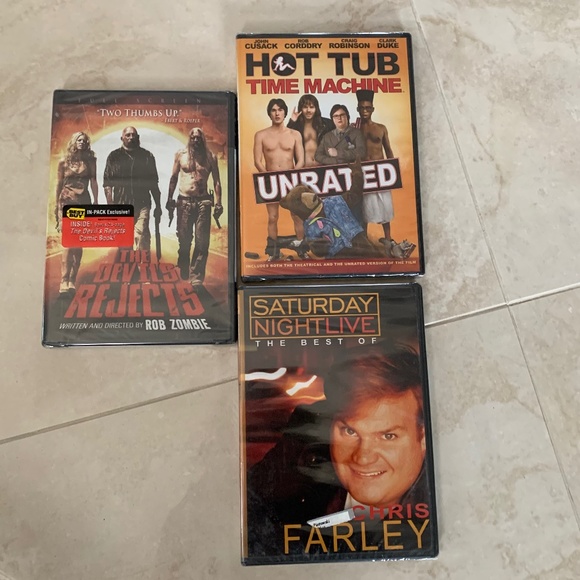 Sealed New DVDs The Devil's Rejects  SNL Farley Hot Tub Time Machine Unrated - Picture 1 of 8